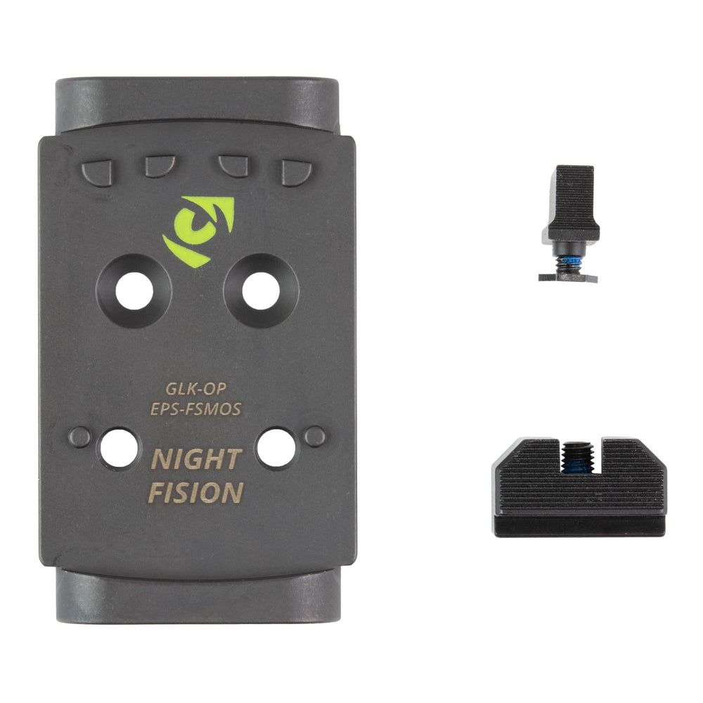 Night Fision Plate + Backup Sight EPS Fits Glock Full Size MOS