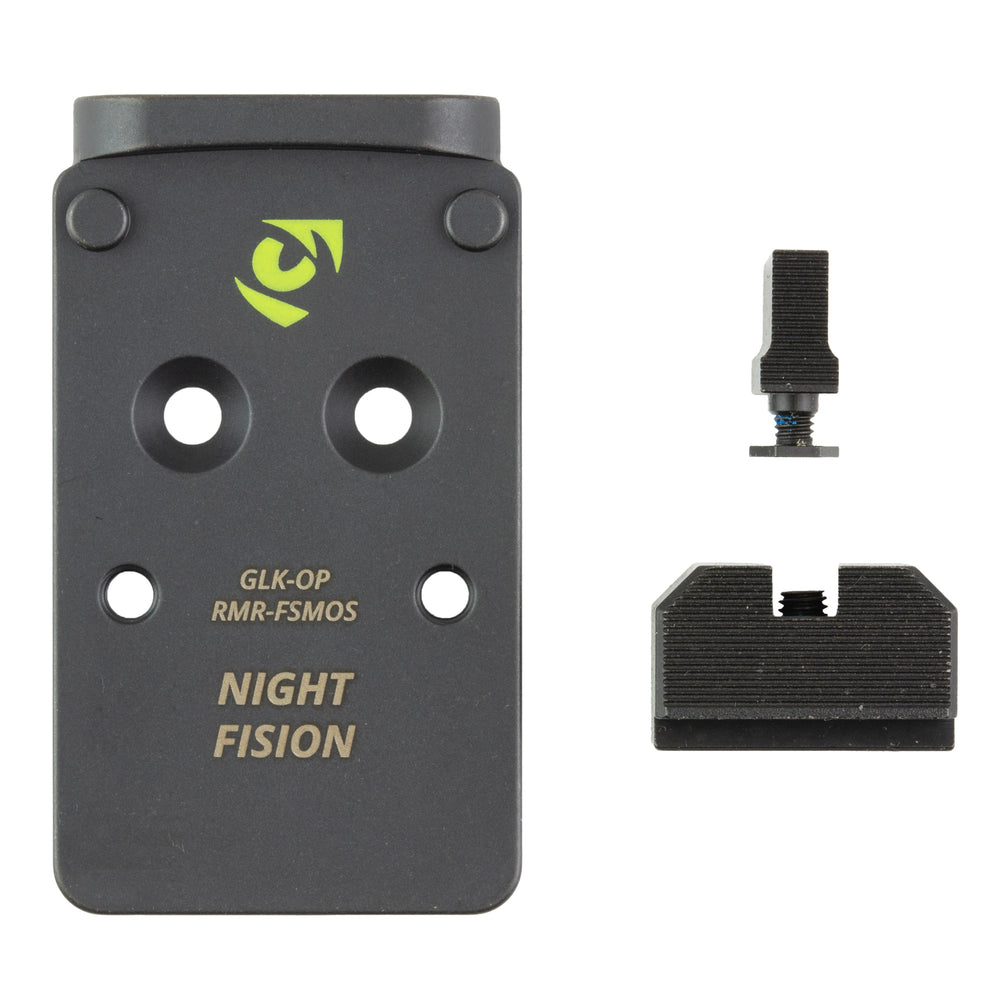 Night Fision Plate + Backup Sight RMR Fits Glock Full Size MOS