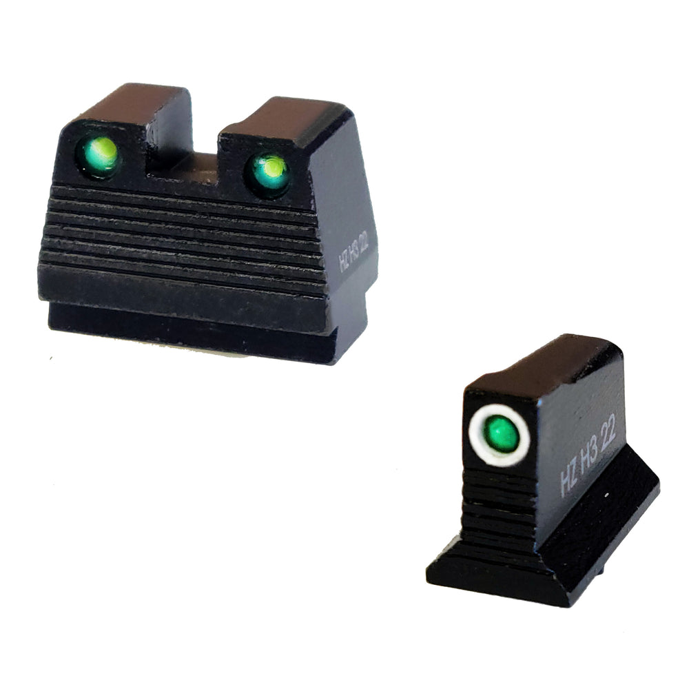 HiViz N2 For Glock MOS Night Sight Green/White Ring