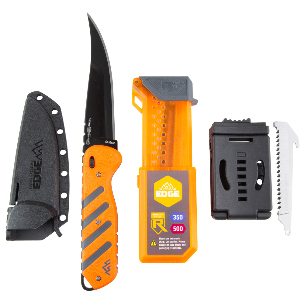 Outdoor Edge Razor HTX 3.5 Gray/Orange with Sheath