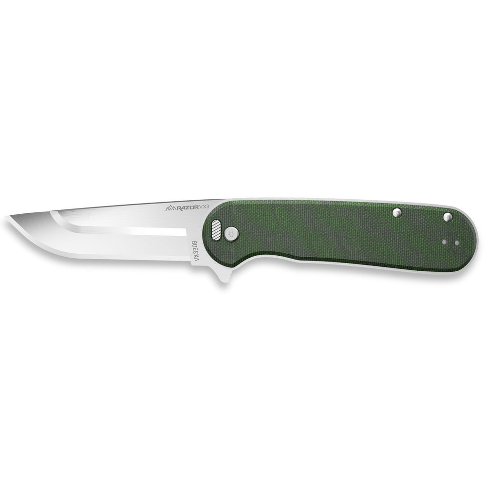 Outdoor Edge Razor VX3 Micarta Green Stainless
