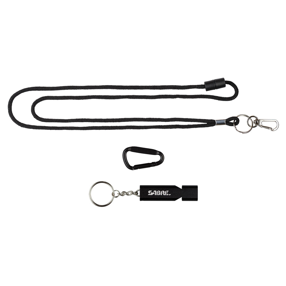 Sabre Whistle W/Lanyard Black