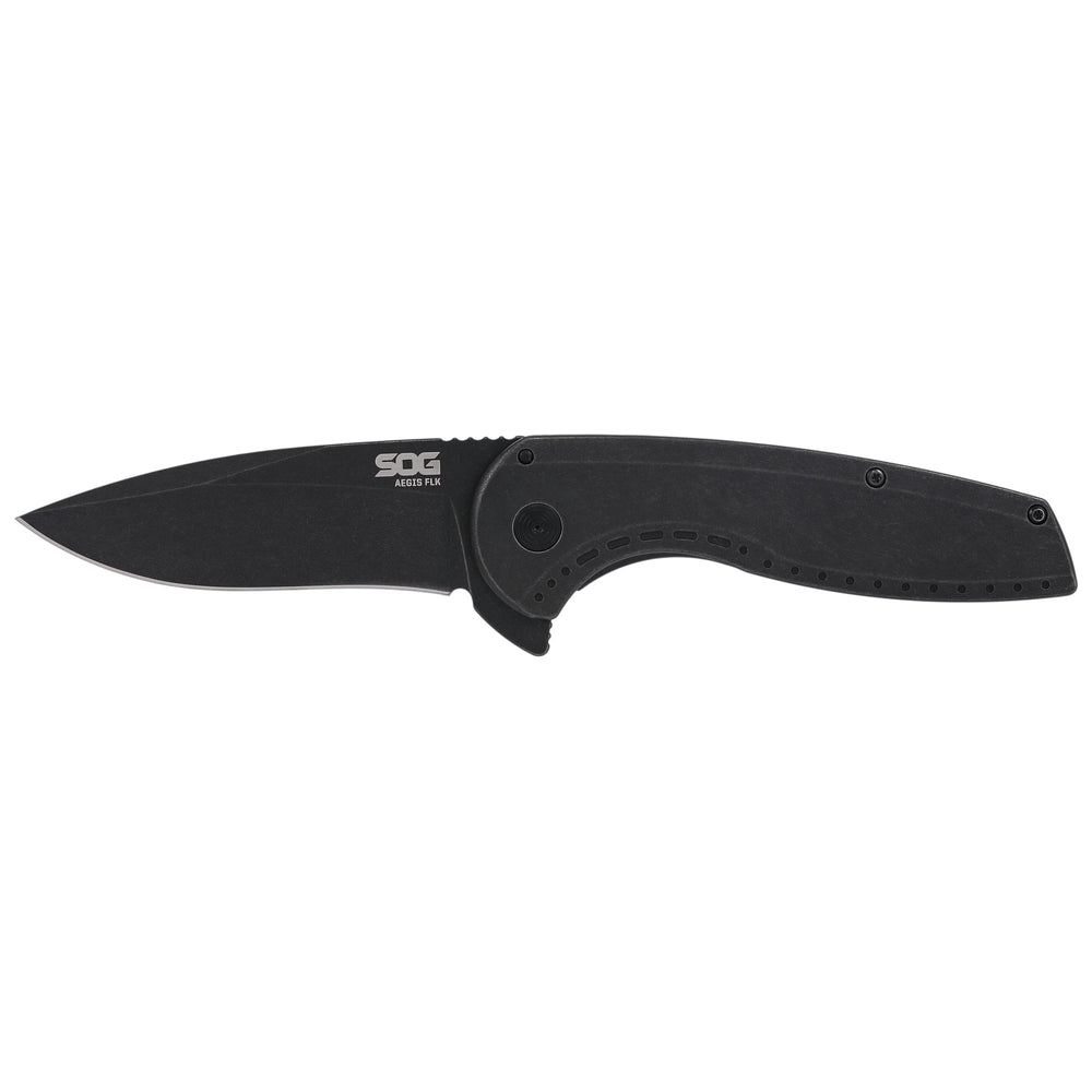 SOG Aegis FLK 3.25 Drop Point Black
