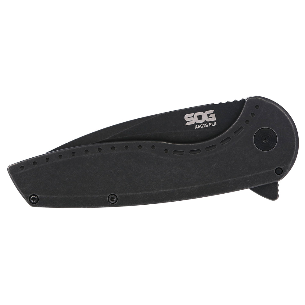 SOG Aegis FLK 3.25 Drop Point Black