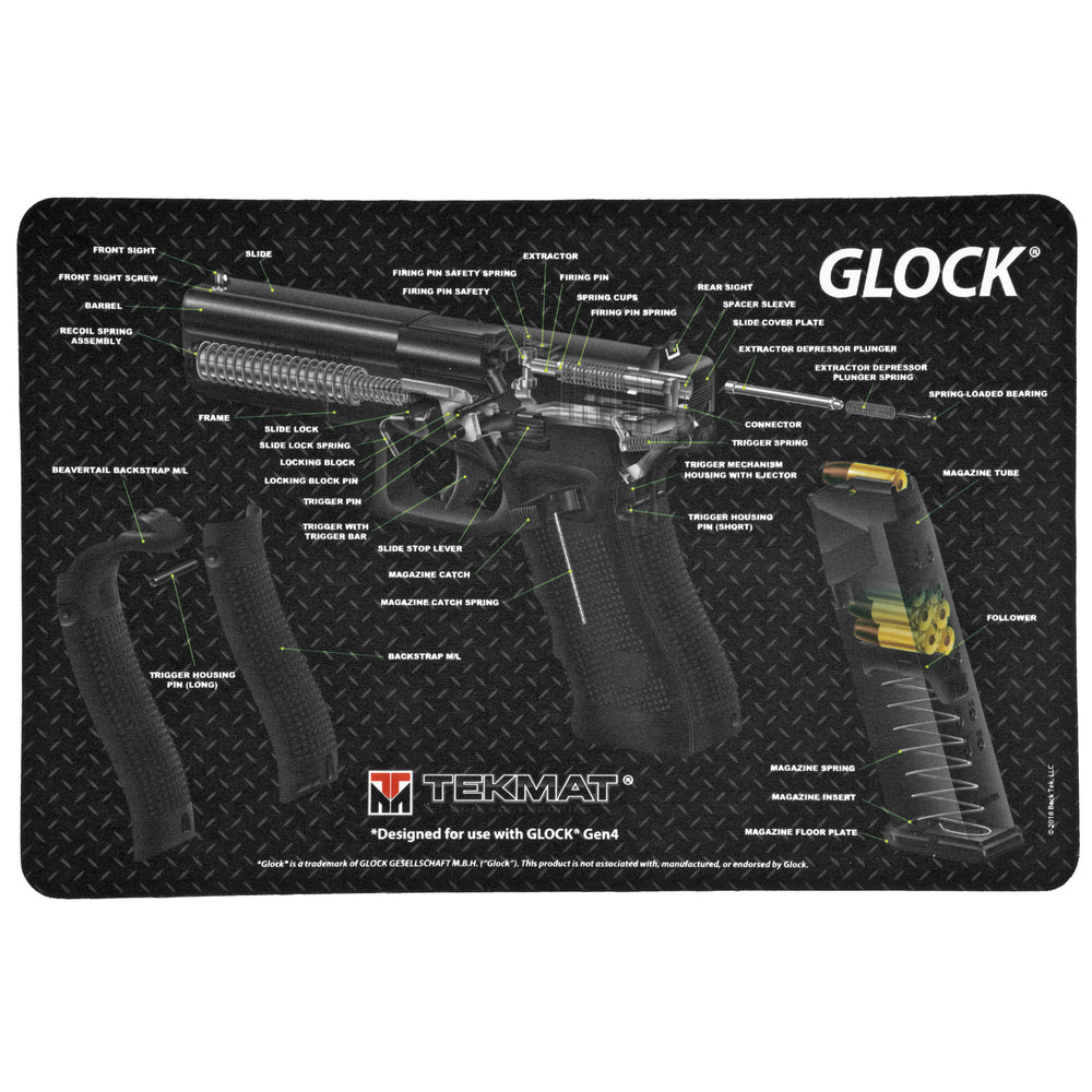 Tekmat Cutaway Pistol Mat For Glock Black