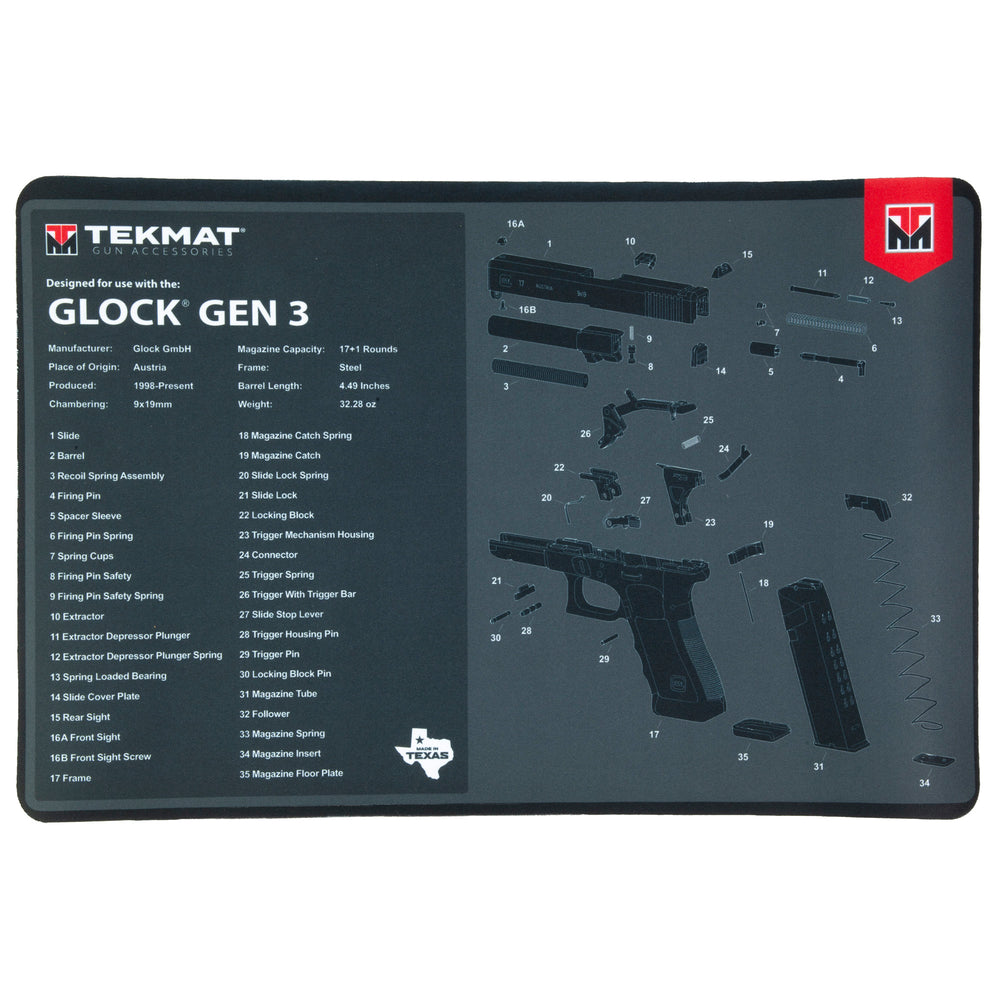 Tekmat Pistol Mat For Glock Gen 3