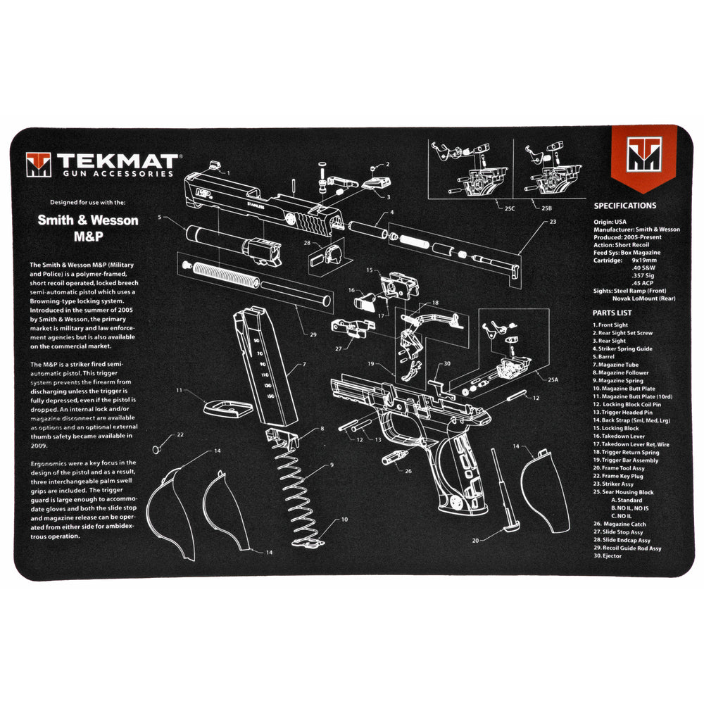 Tekmat Pistol Mat S&W M&P Black