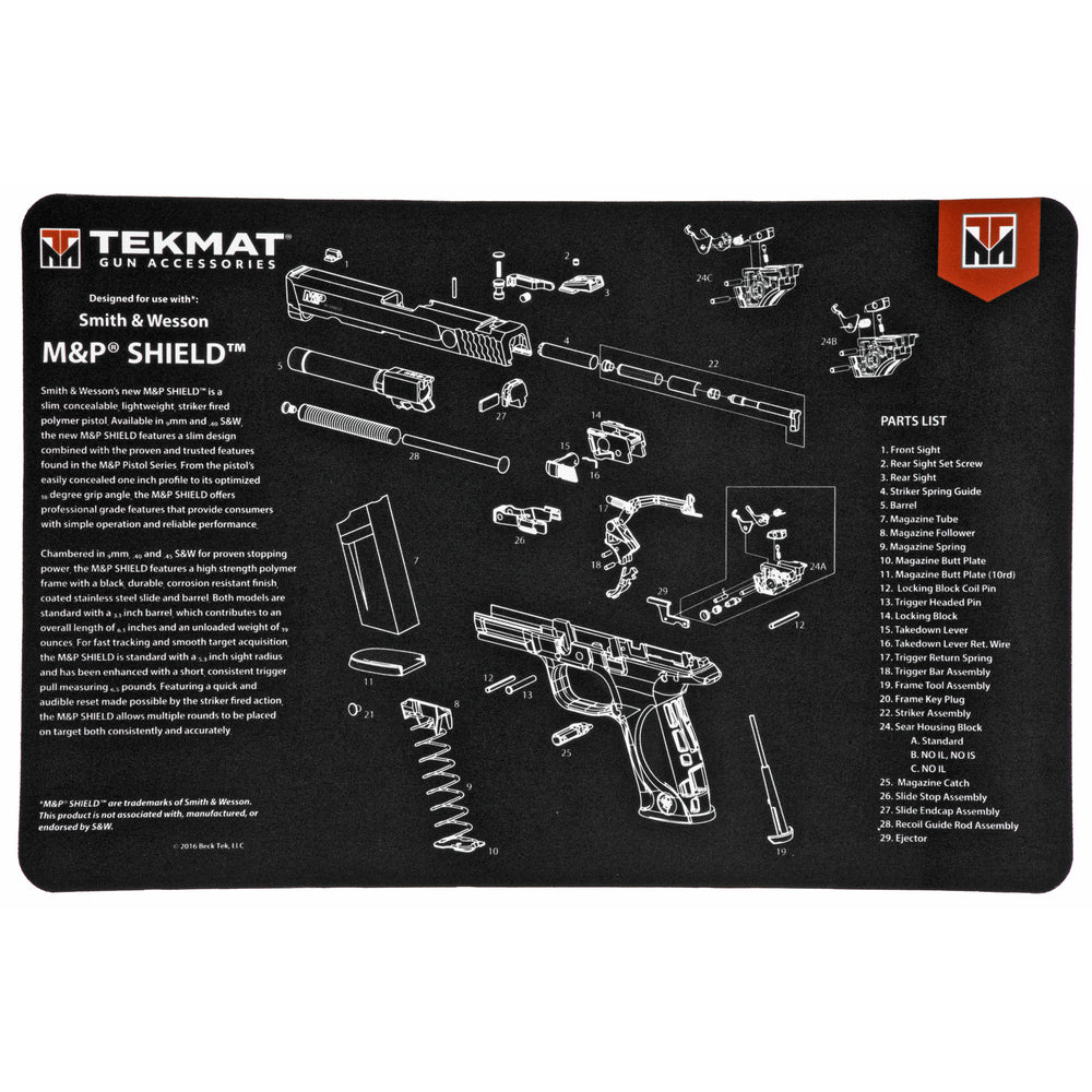 Tekmat Pistol Mat S&W M&P Shield Black