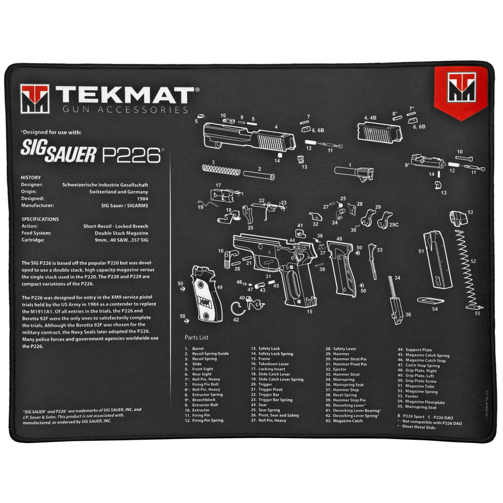 Tekmat Ultra Pistol Mat Sig P226 Black