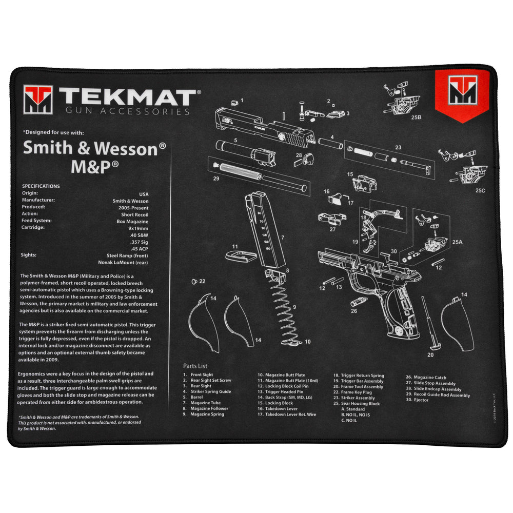 Tekmat Ultra Pistol Mat S&W M&P Black