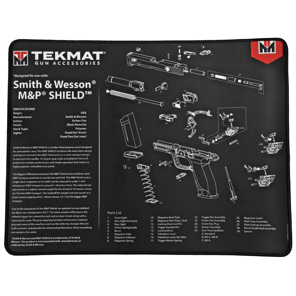 Tekmat Ultra Pistol Mat S&W Shield Black