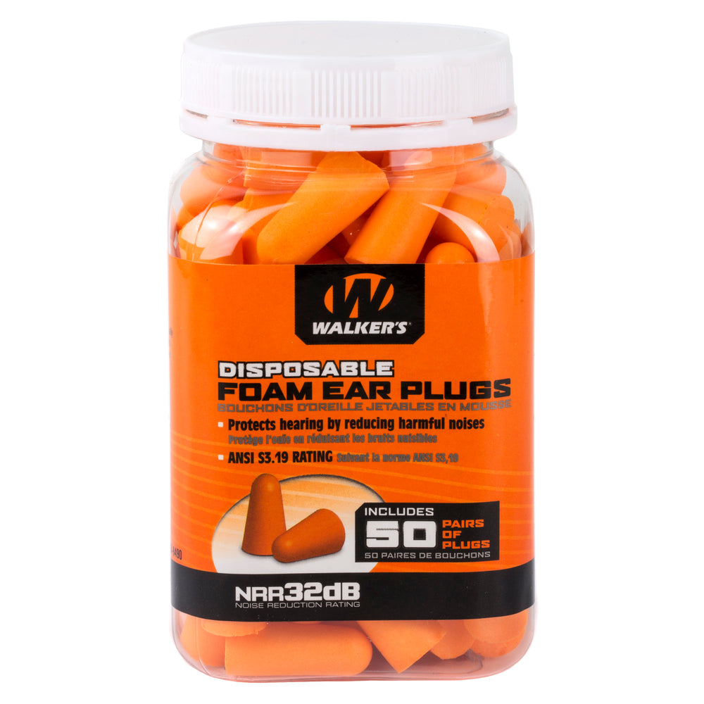 Walker's Foam Ear Plugs 50-Pack Jar